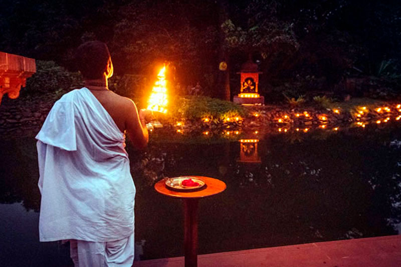 Evening arati by the river