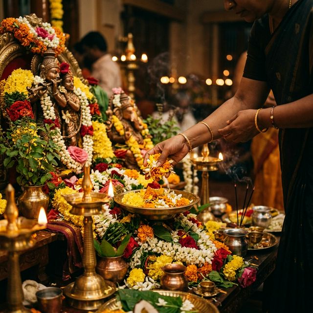 A devotee in temple service